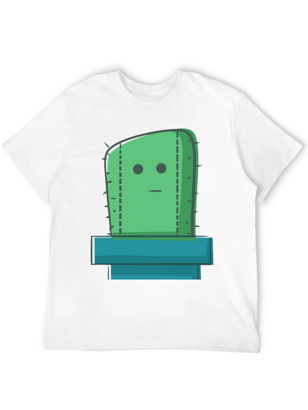 Cactus Graphic Tee - Black Cotton Casual Shirt