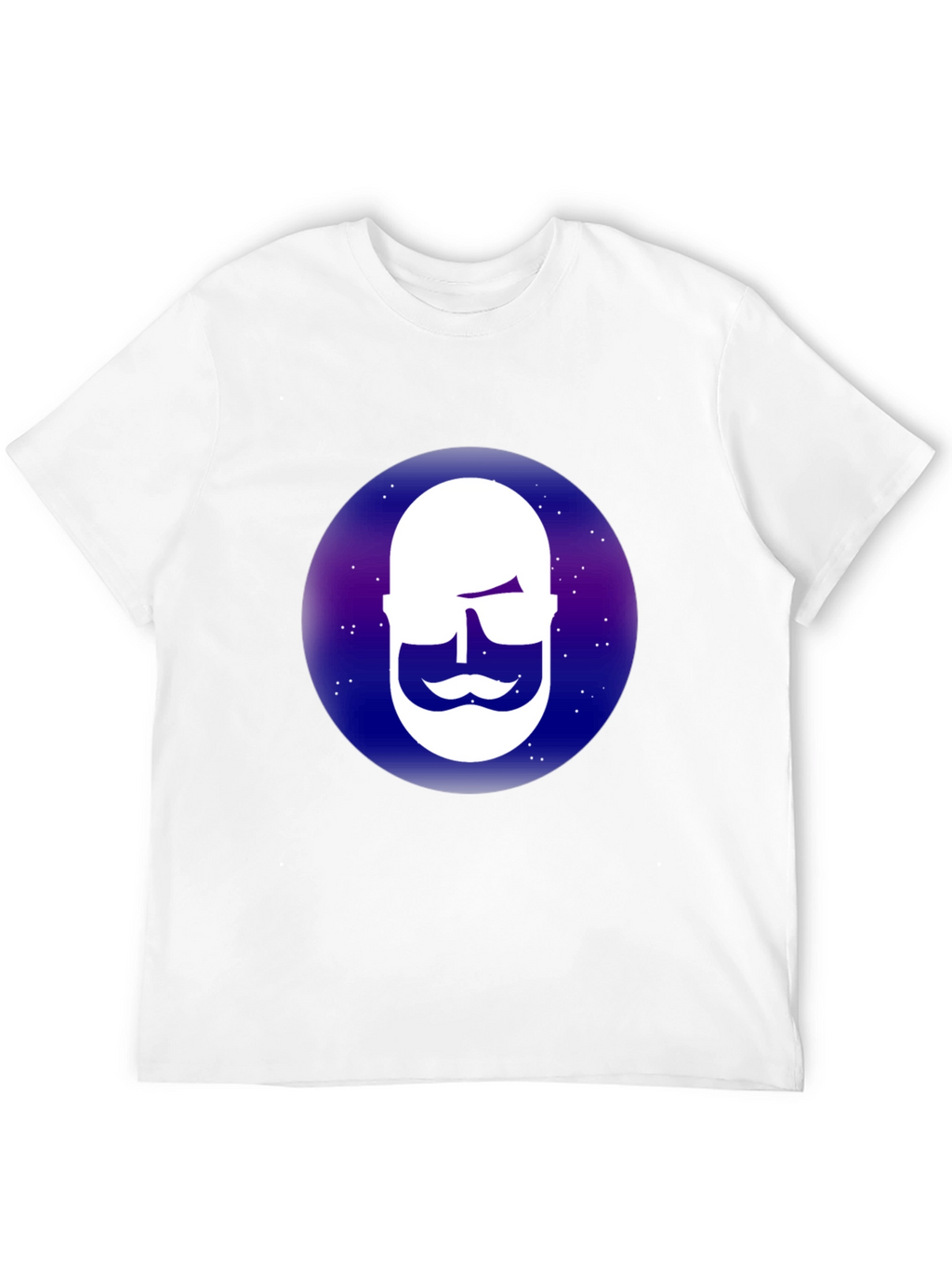 Cool Bearded Face Graphic Tee - Black
