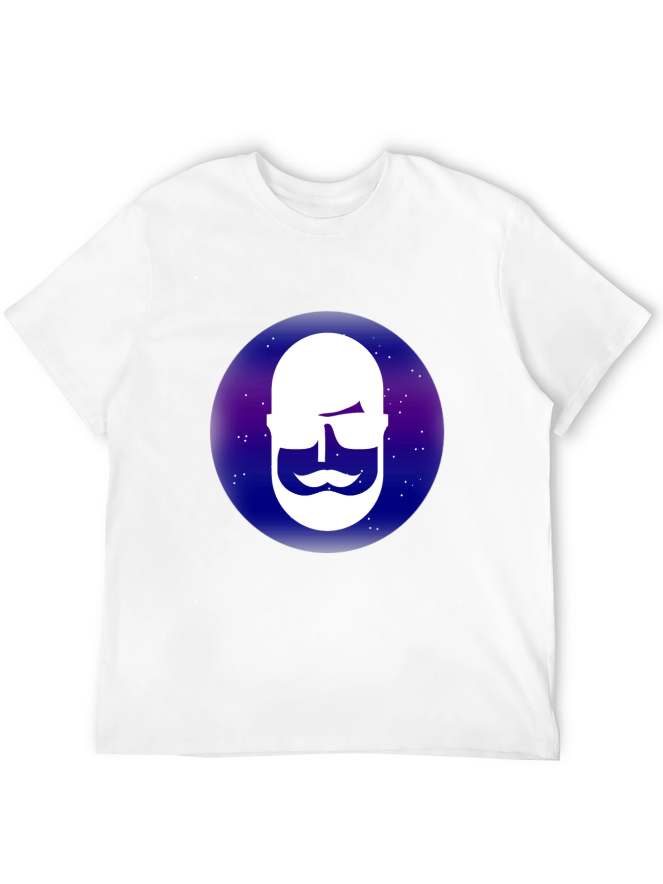 Cool Bearded Face Graphic Tee - Black