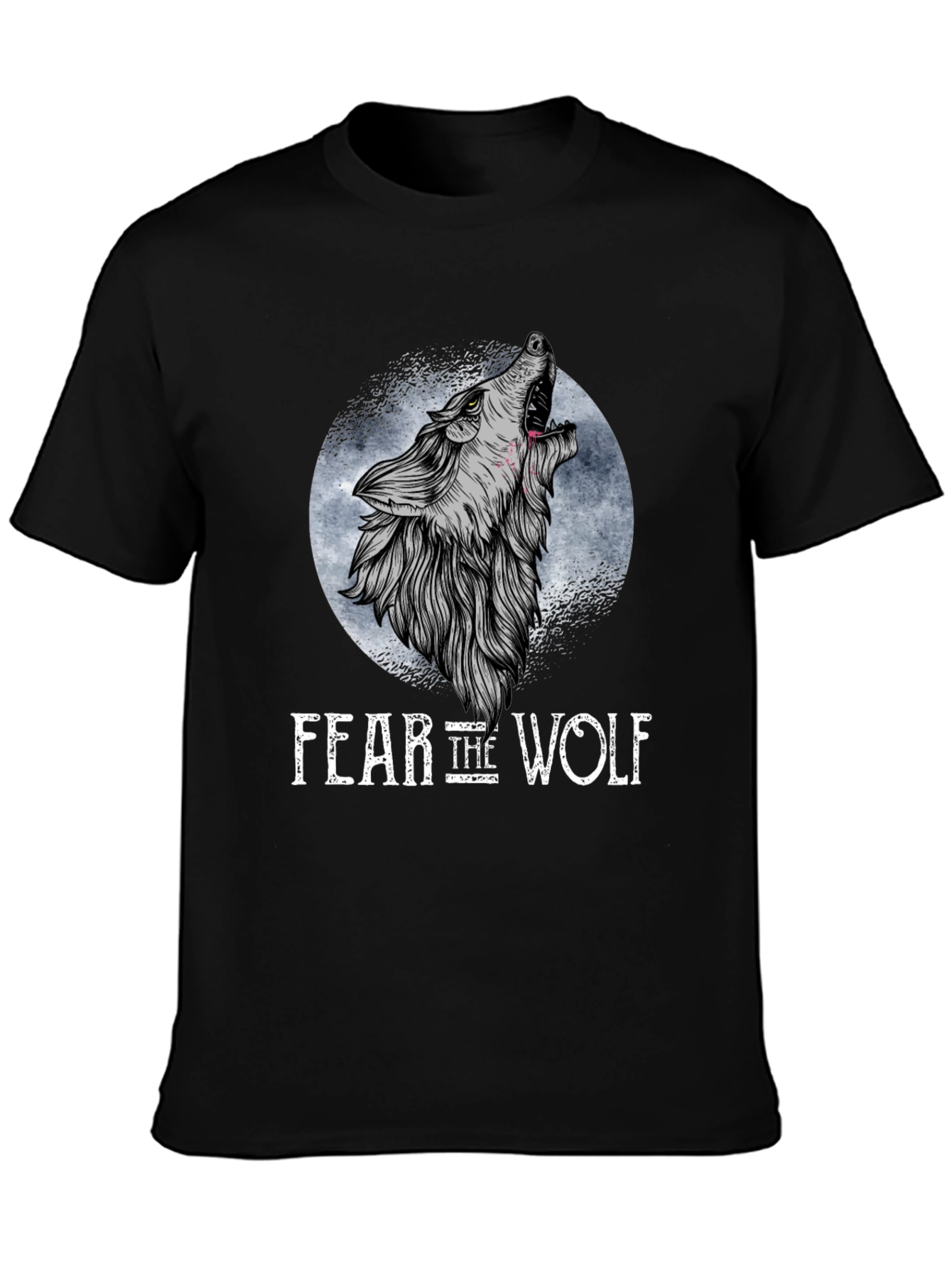 Fear the Wolf Graphic T-Shirt - Black Wolf Design