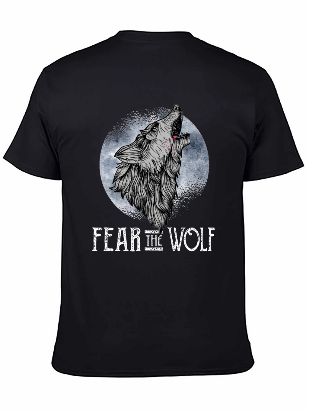 Fear the Wolf Graphic T-Shirt - Black Wolf Design