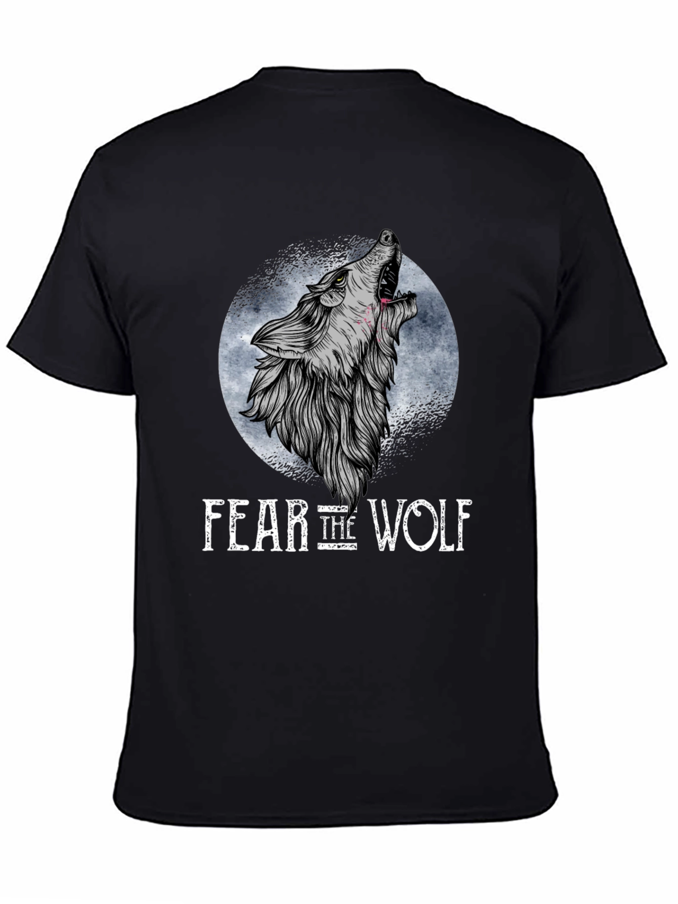 Fear the Wolf Graphic T-Shirt - Black Wolf Design