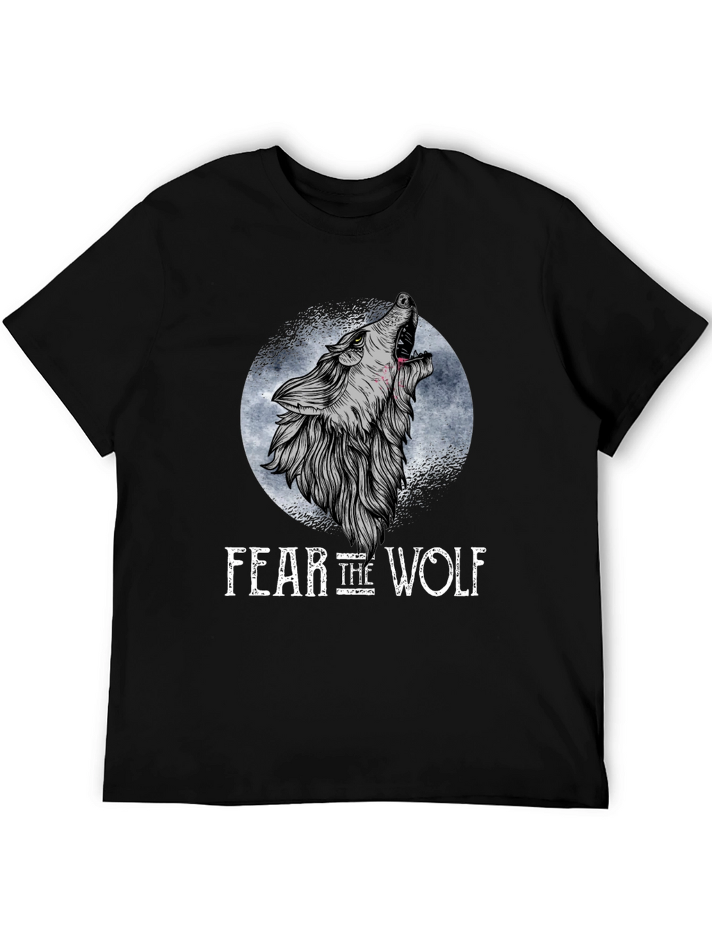 Fear the Wolf Graphic T-Shirt - Black Wolf Design