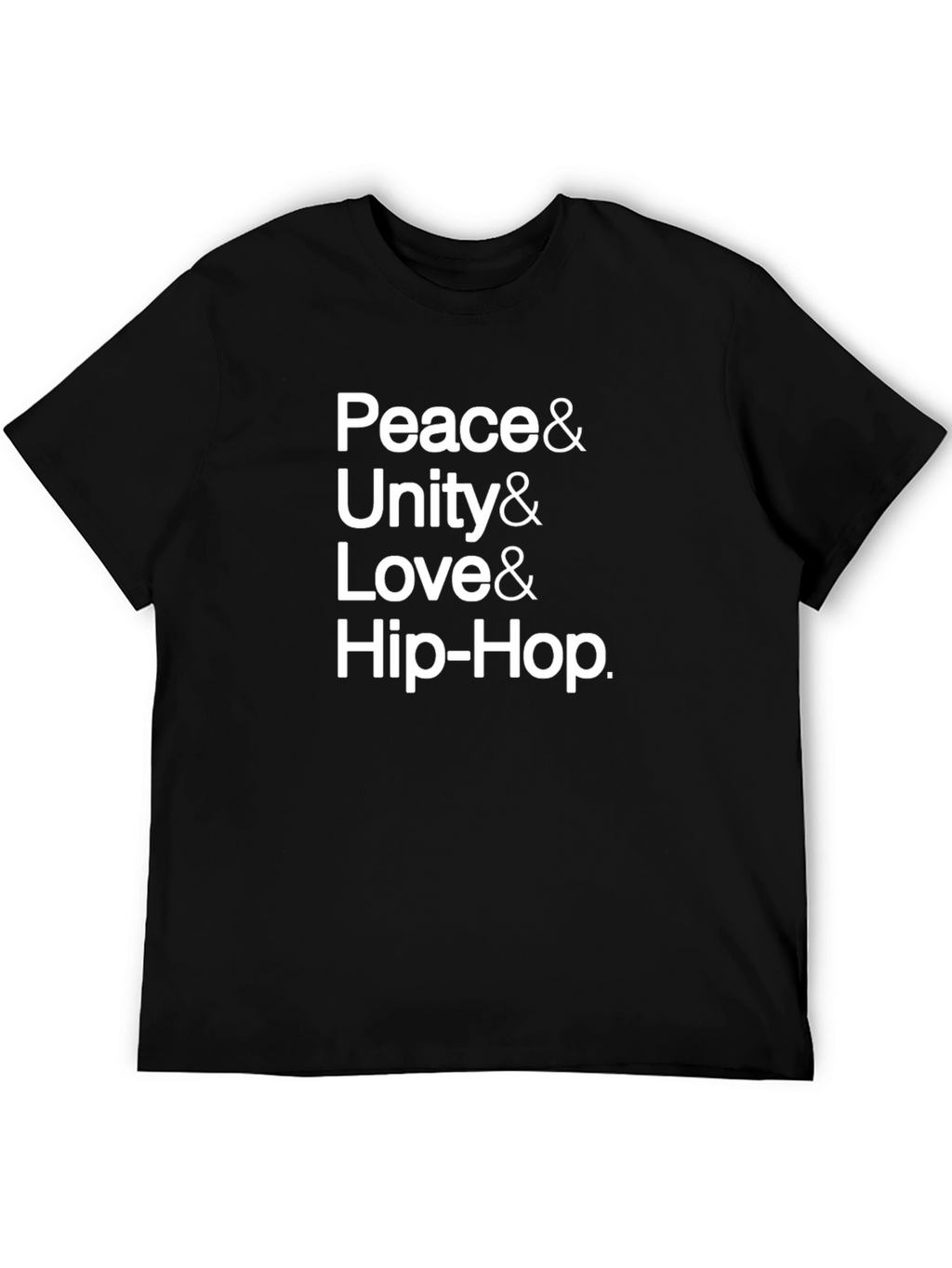 Peace Unity Love Hip-Hop Black Graphic T-Shirt