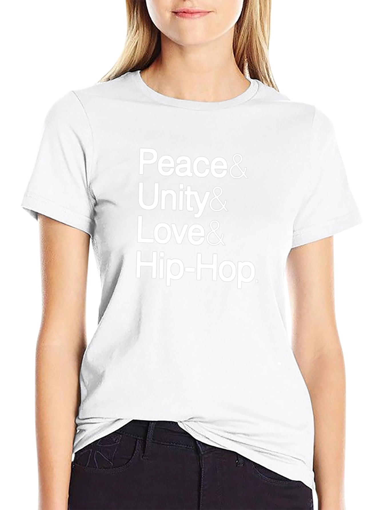 Peace Unity Love Hip-Hop Black Graphic T-Shirt