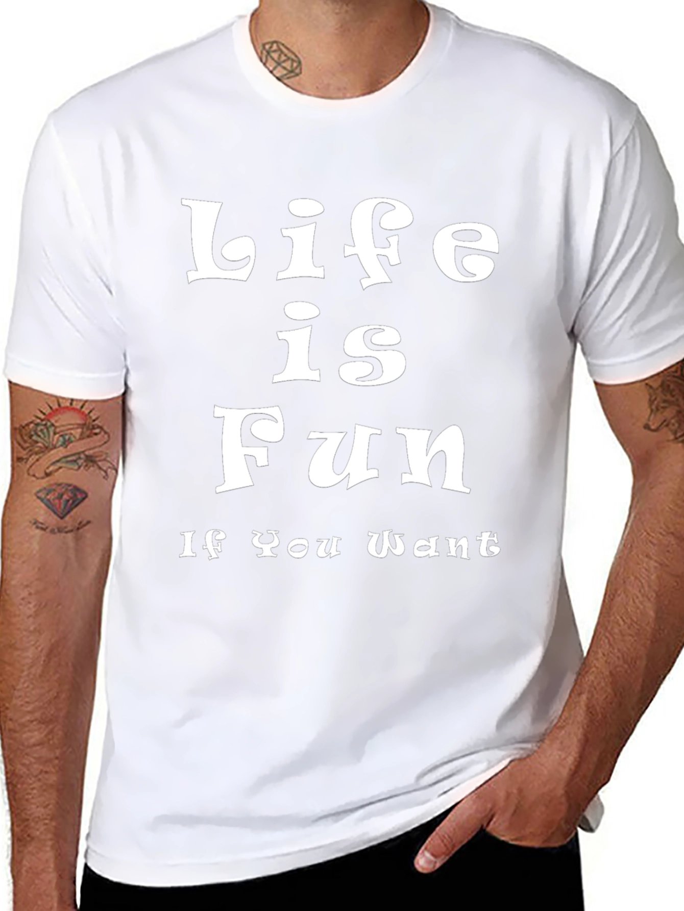 Life is Fun Tee - Stylish Black Cotton T-Shirt