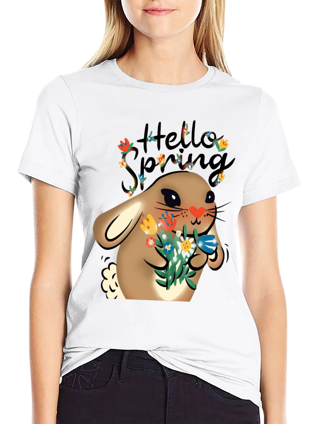 Hello Spring Easter Bunny T-Shirt