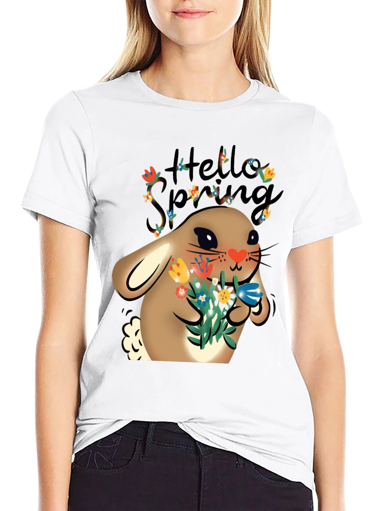 Hello Spring Easter Bunny T-Shirt