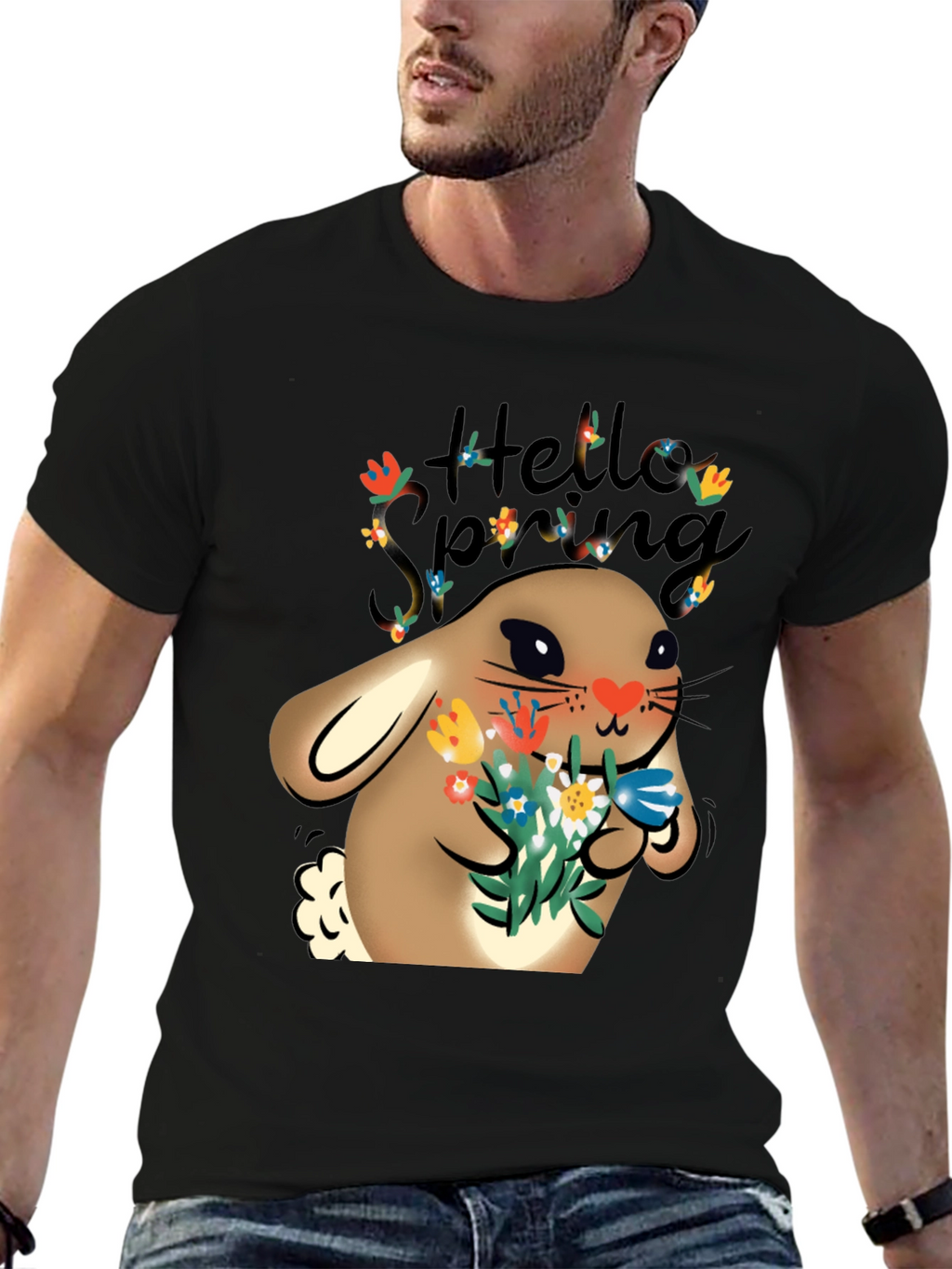 Hello Spring Easter Bunny T-Shirt