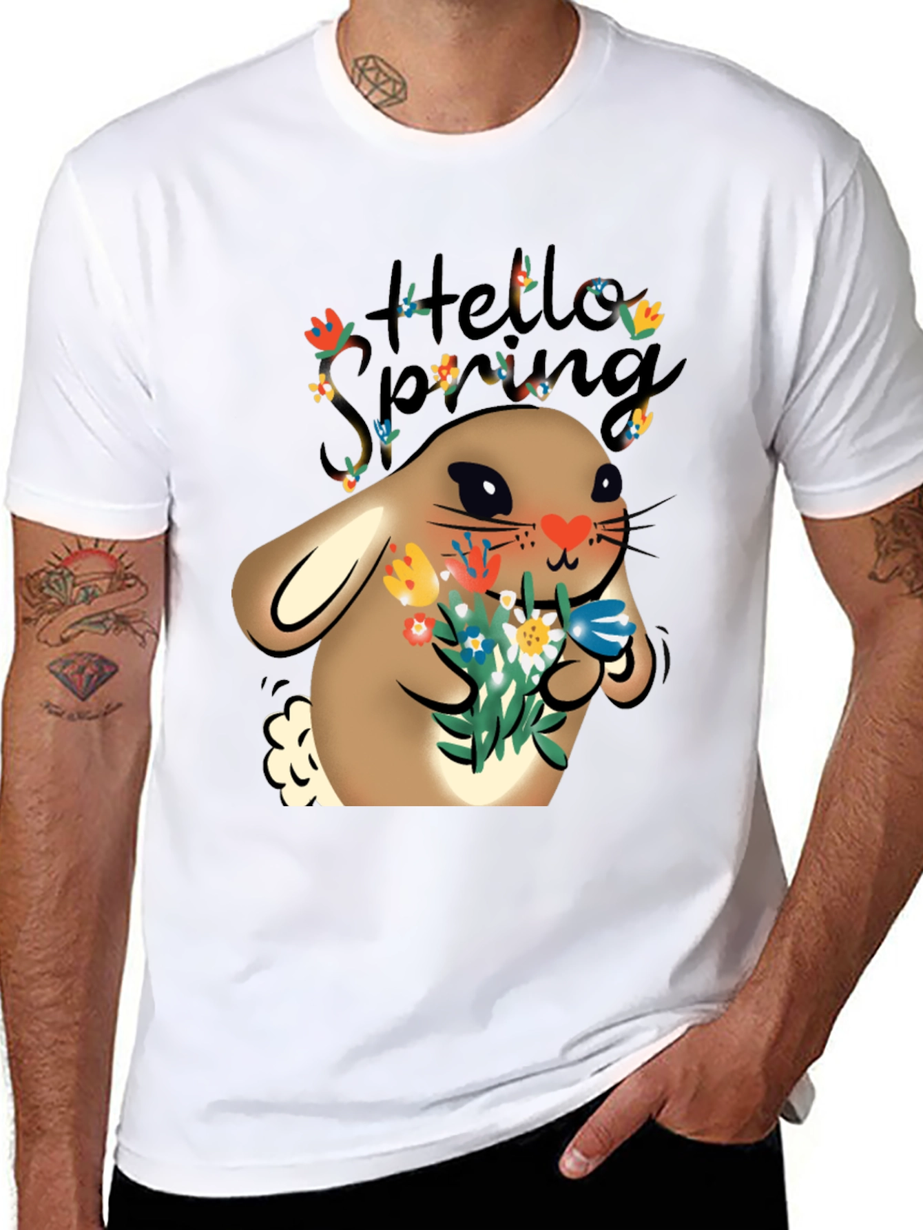 Hello Spring Easter Bunny T-Shirt