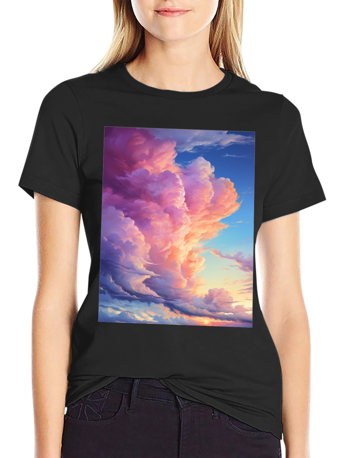Dreamy Sky T-Shirt - Artistic Cloudscape Design