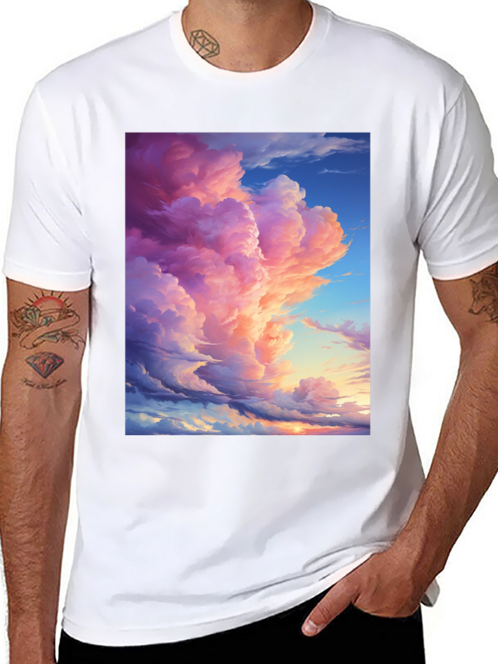 Dreamy Sky T-Shirt - Artistic Cloudscape Design