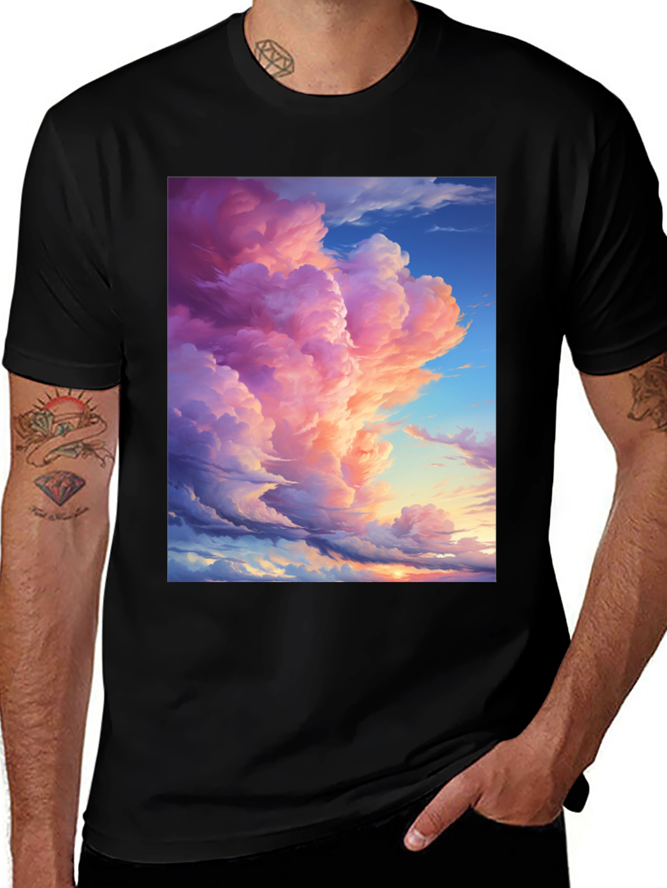 Dreamy Sky T-Shirt - Artistic Cloudscape Design