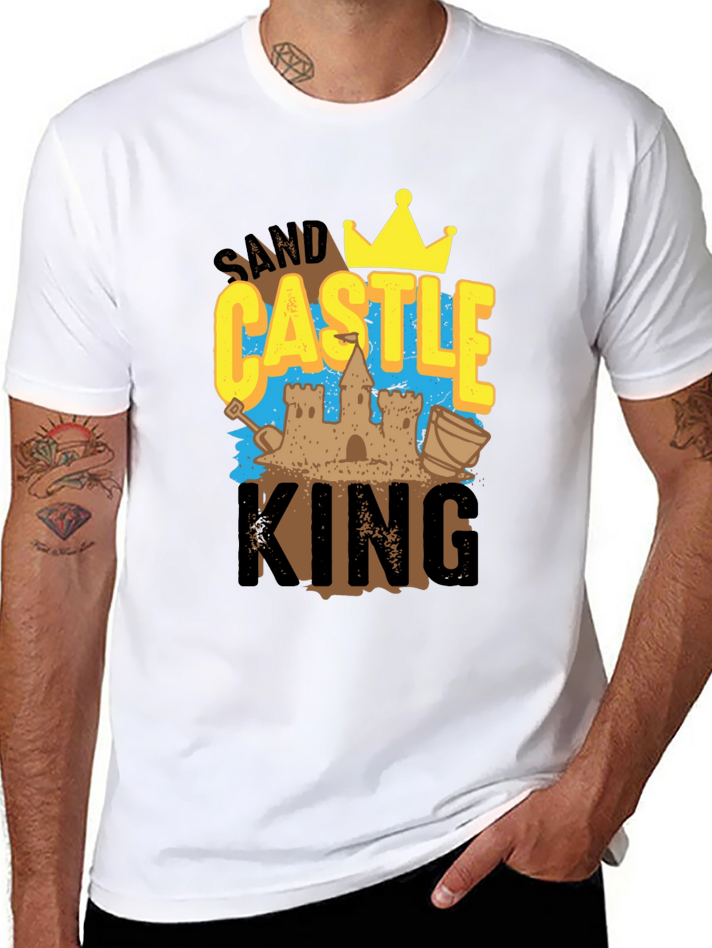 Sand Castle King Graphic Tee - Black Cotton T-Shirt