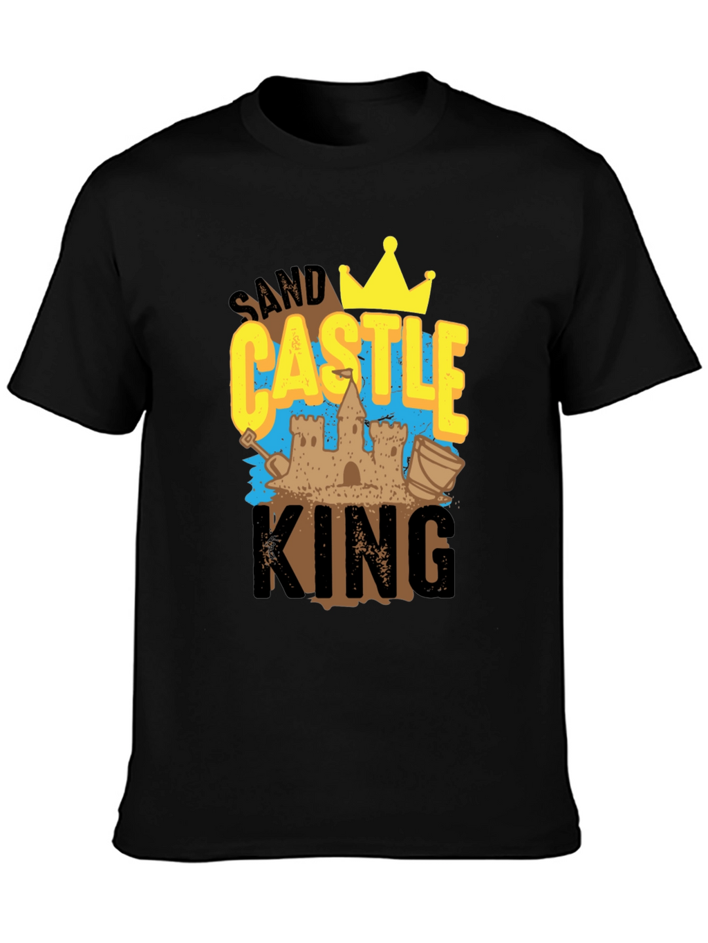 Sand Castle King Graphic Tee - Black Cotton T-Shirt