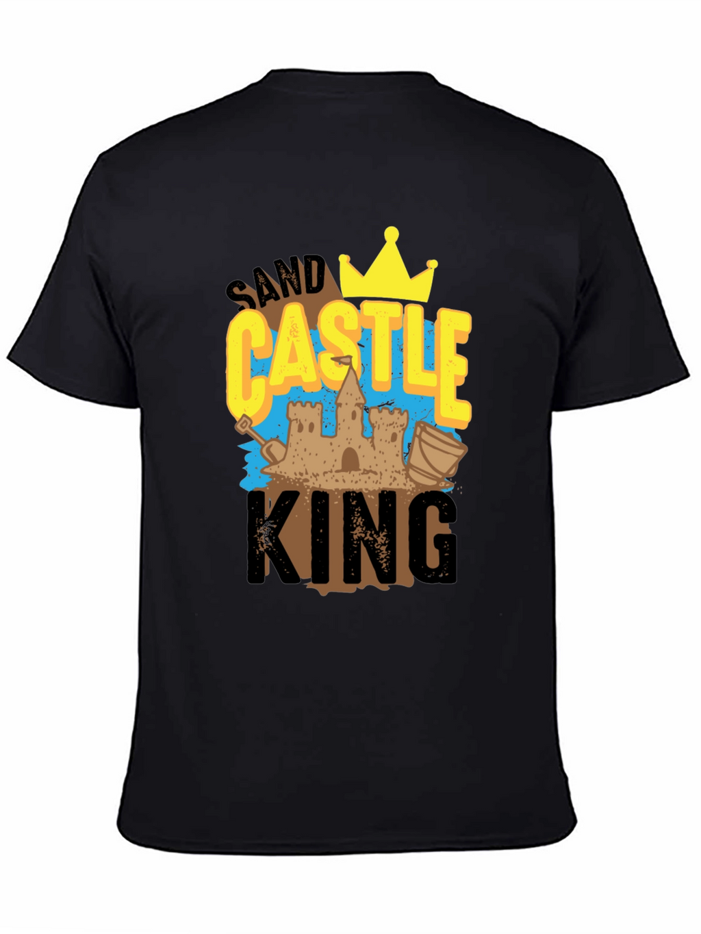 Sand Castle King Graphic Tee - Black Cotton T-Shirt