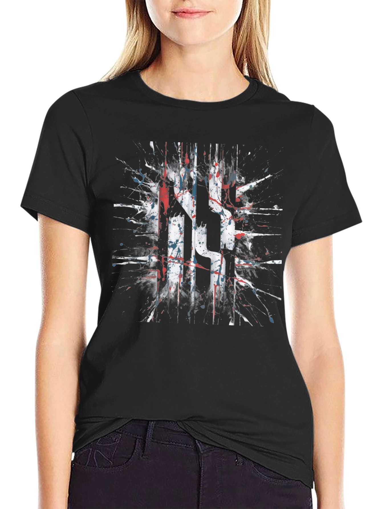 Abstract Splatter Graphic T-Shirt