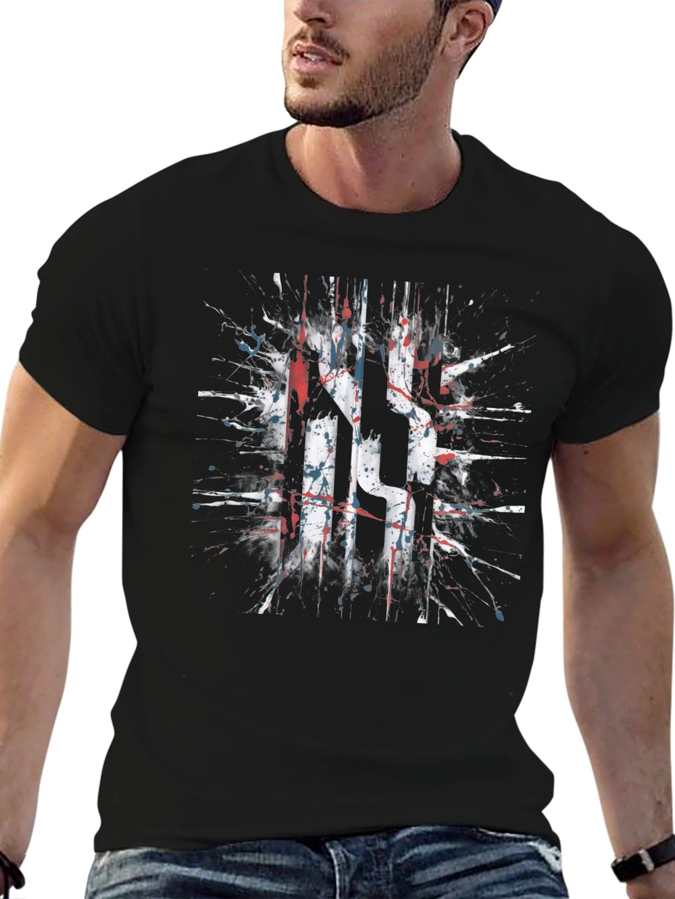Abstract Splatter Graphic T-Shirt