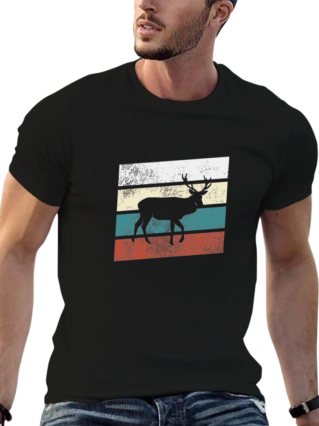 Retro Deer Graphic T-Shirt