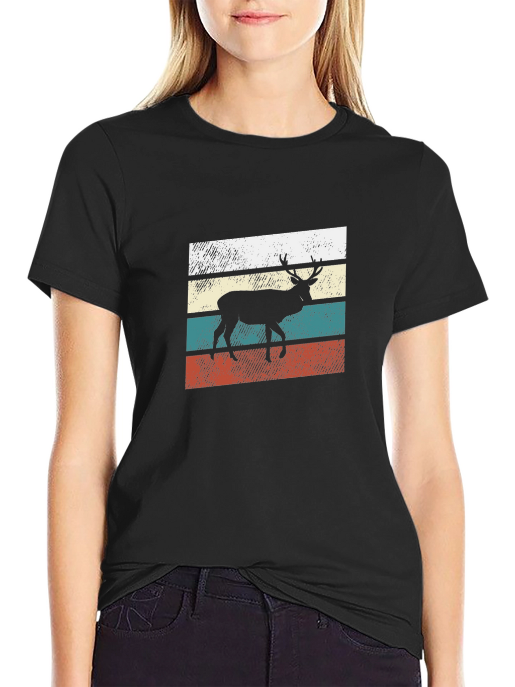 Retro Deer Graphic T-Shirt