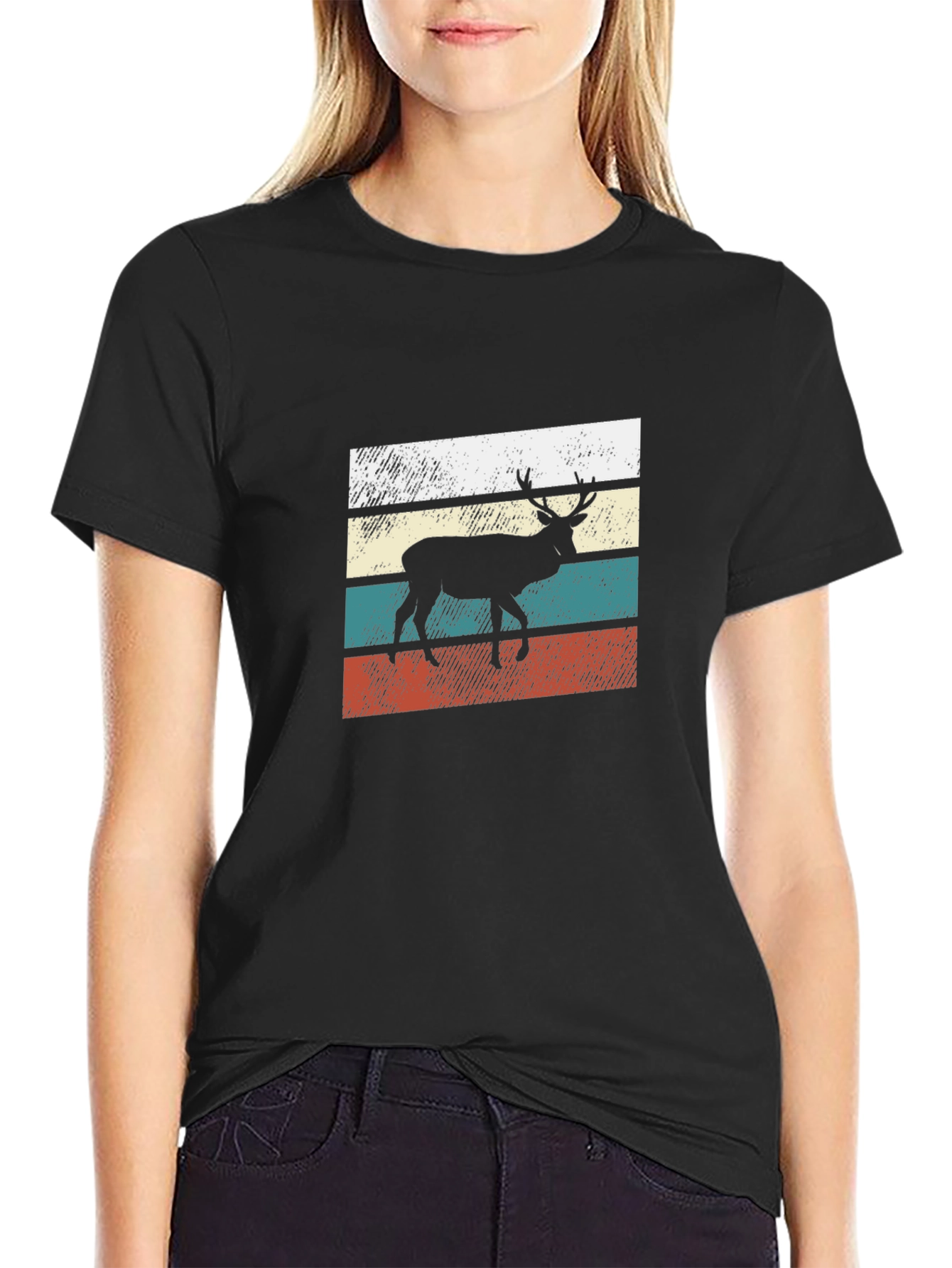 Retro Deer Graphic T-Shirt