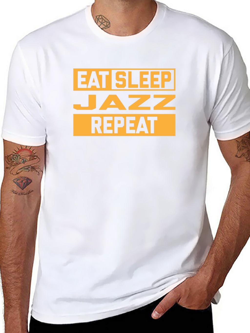 Eat Sleep Jazz Repeat Graphic T-Shirt
