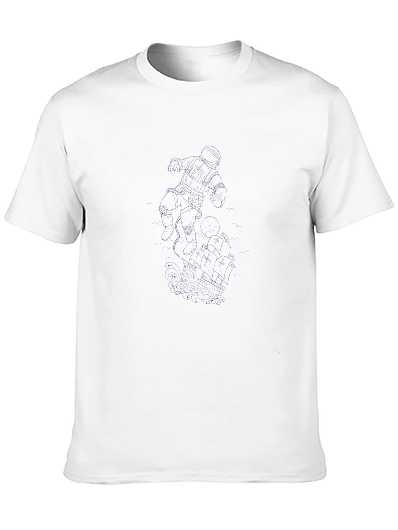 Mens Black Crew Neck Graphic T-Shirt