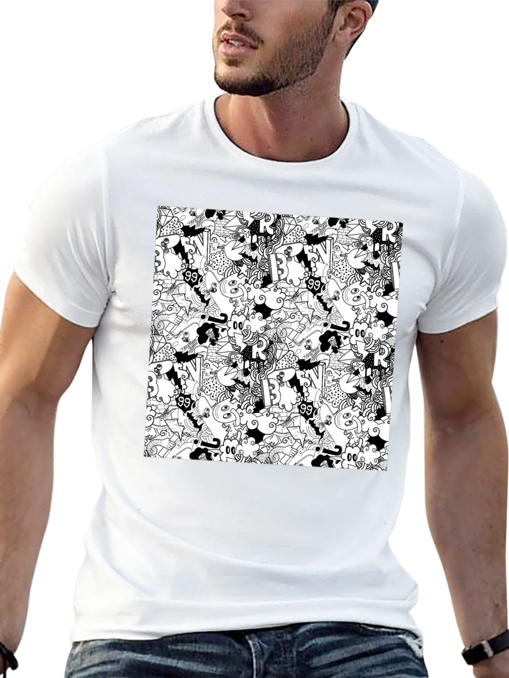 Abstract Black T-Shirt