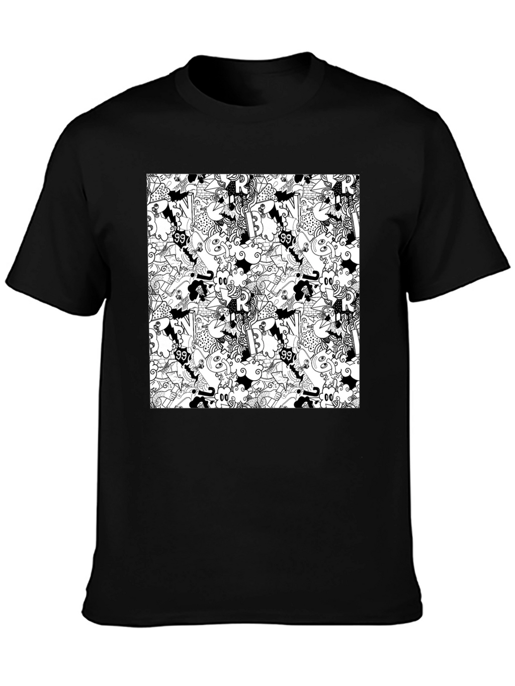 Abstract Black T-Shirt