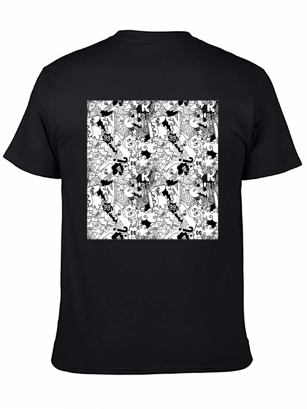 Abstract Black T-Shirt