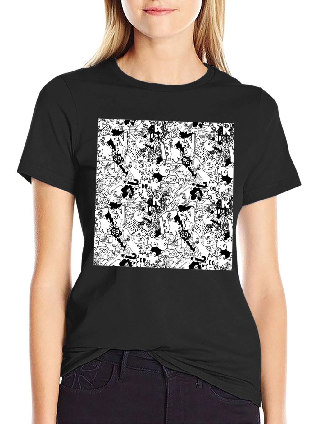 Abstract Black T-Shirt