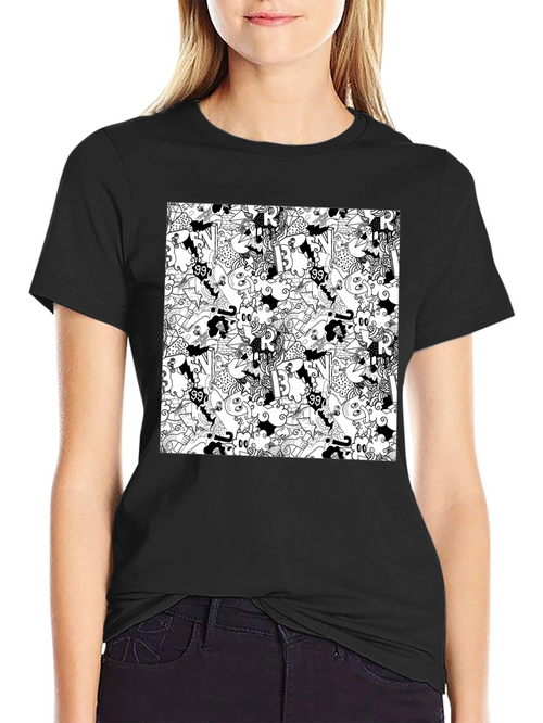 Abstract Black T-Shirt
