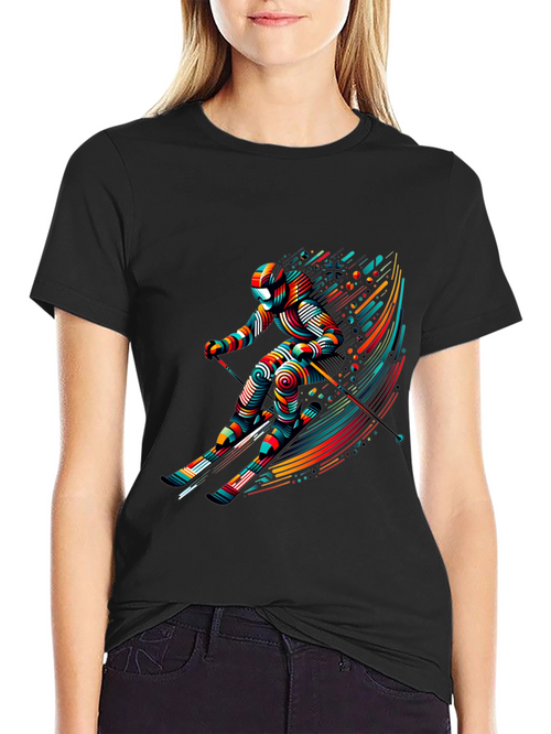 Abstract Skier Graphic Tee