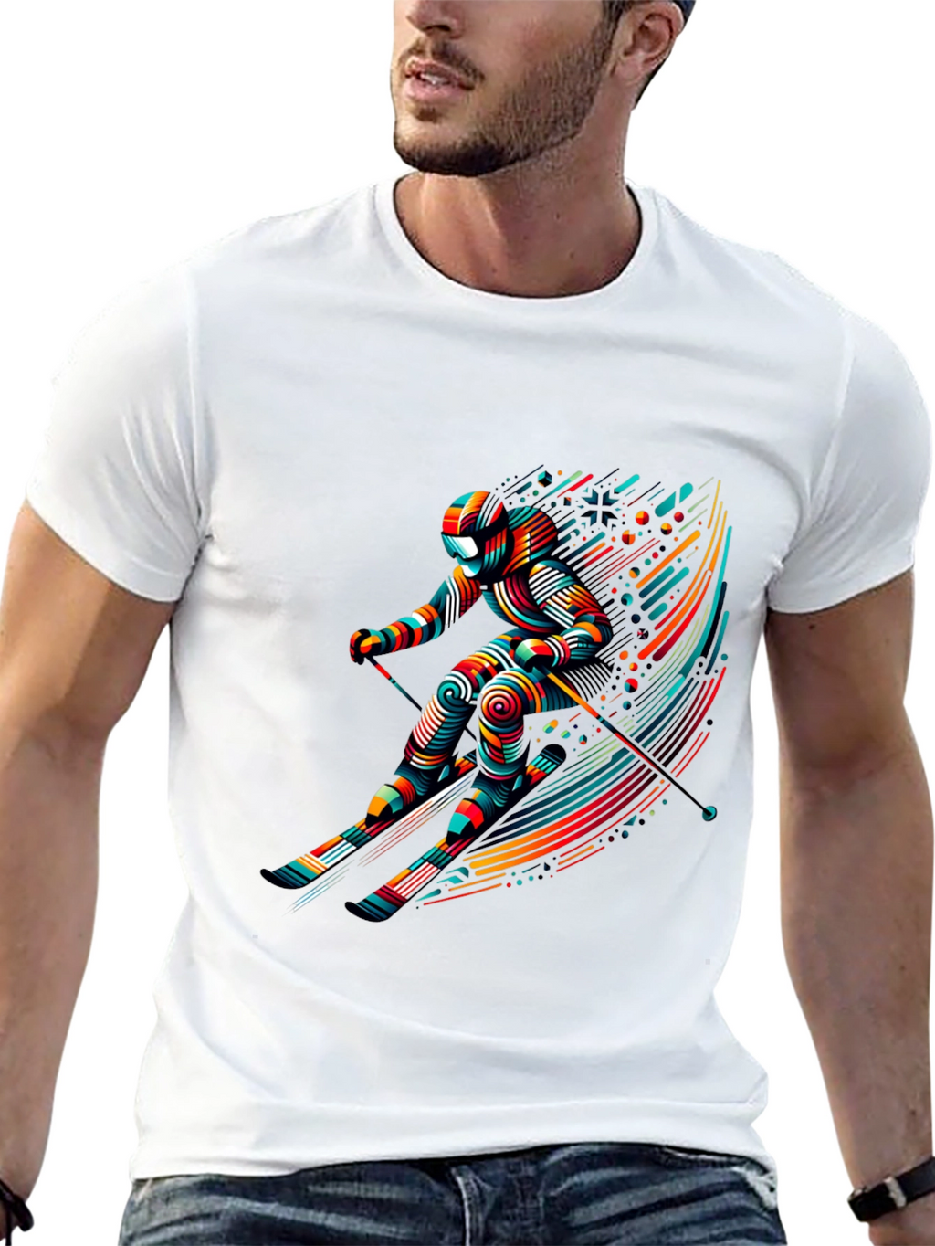 Abstract Skier Graphic Tee