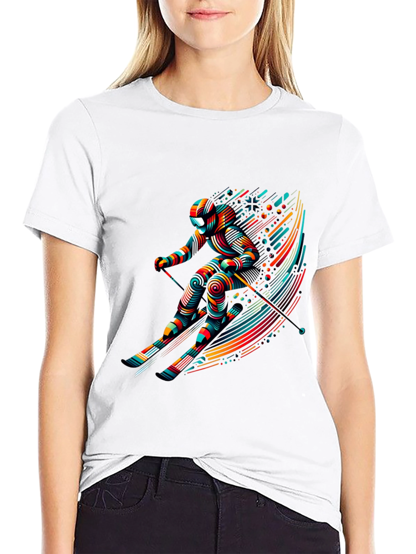 Abstract Skier Graphic Tee