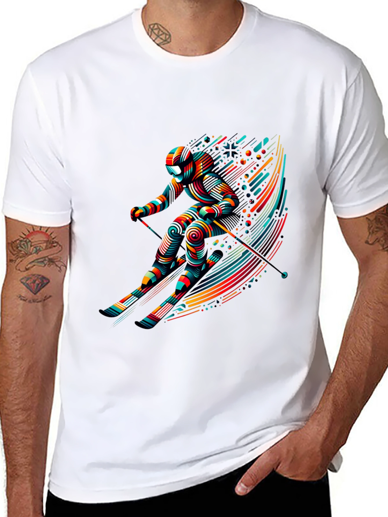 Abstract Skier Graphic Tee