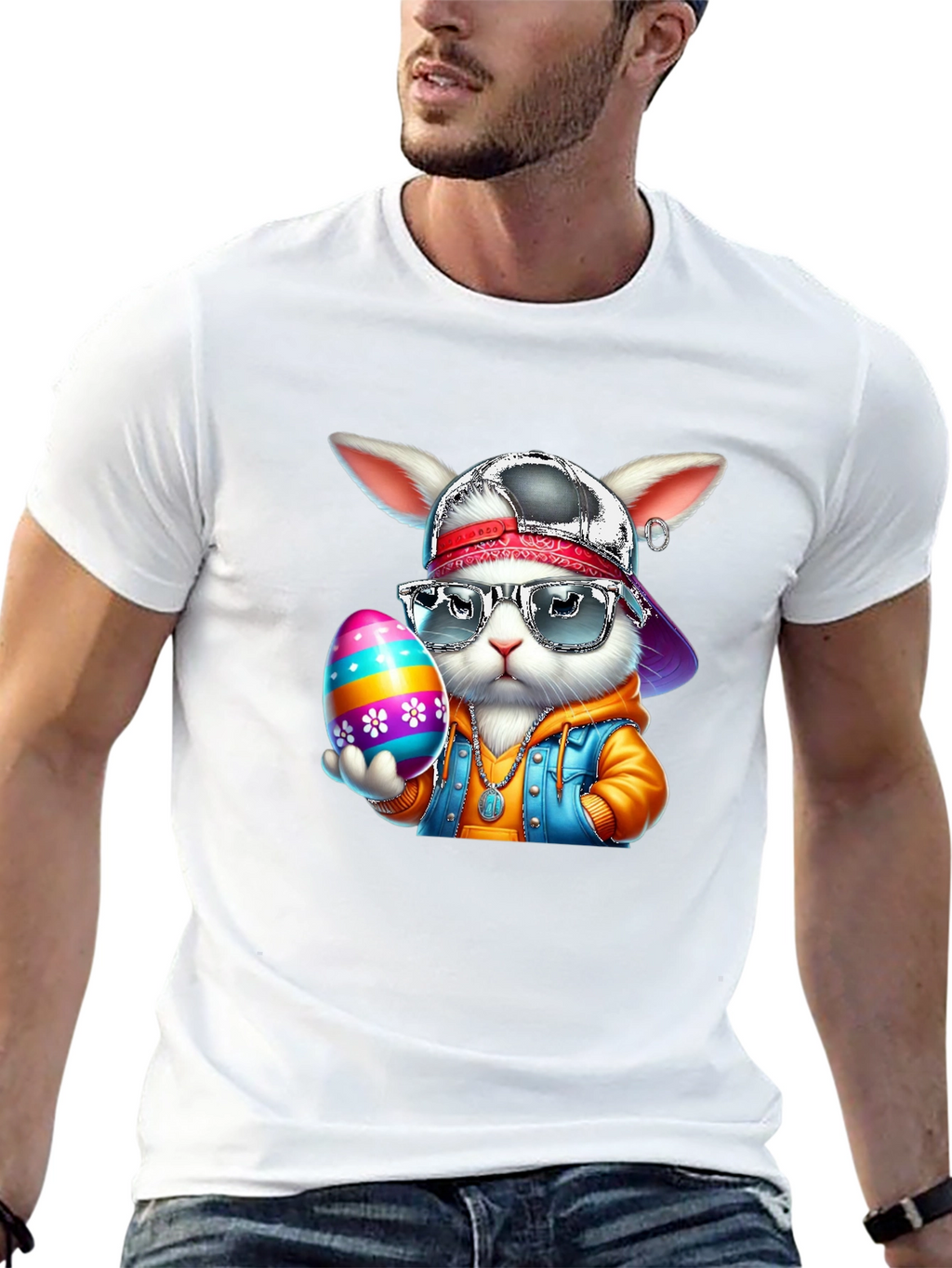Cool Easter Bunny T-Shirt - Hip Hop Style