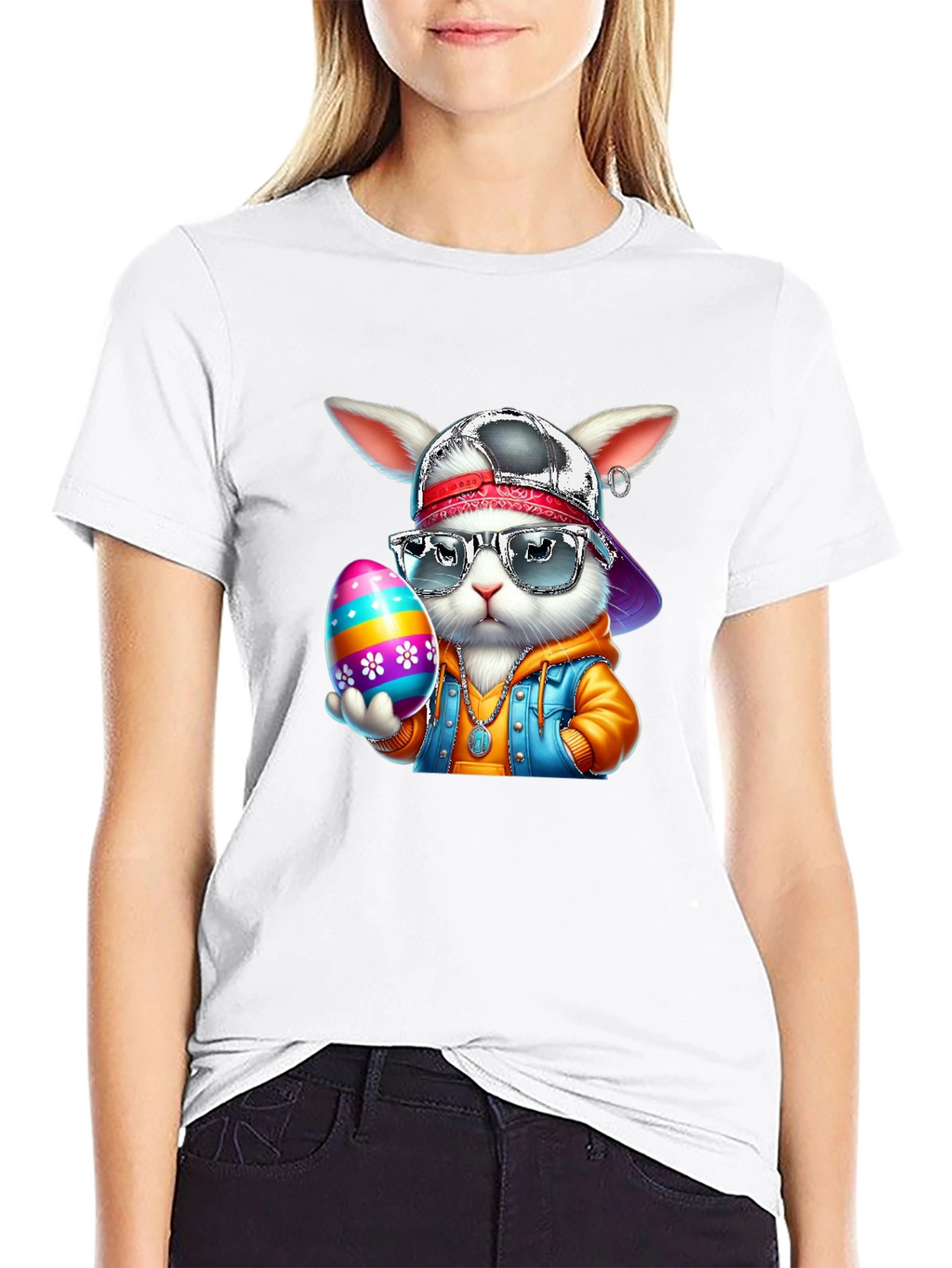 Cool Easter Bunny T-Shirt - Hip Hop Style