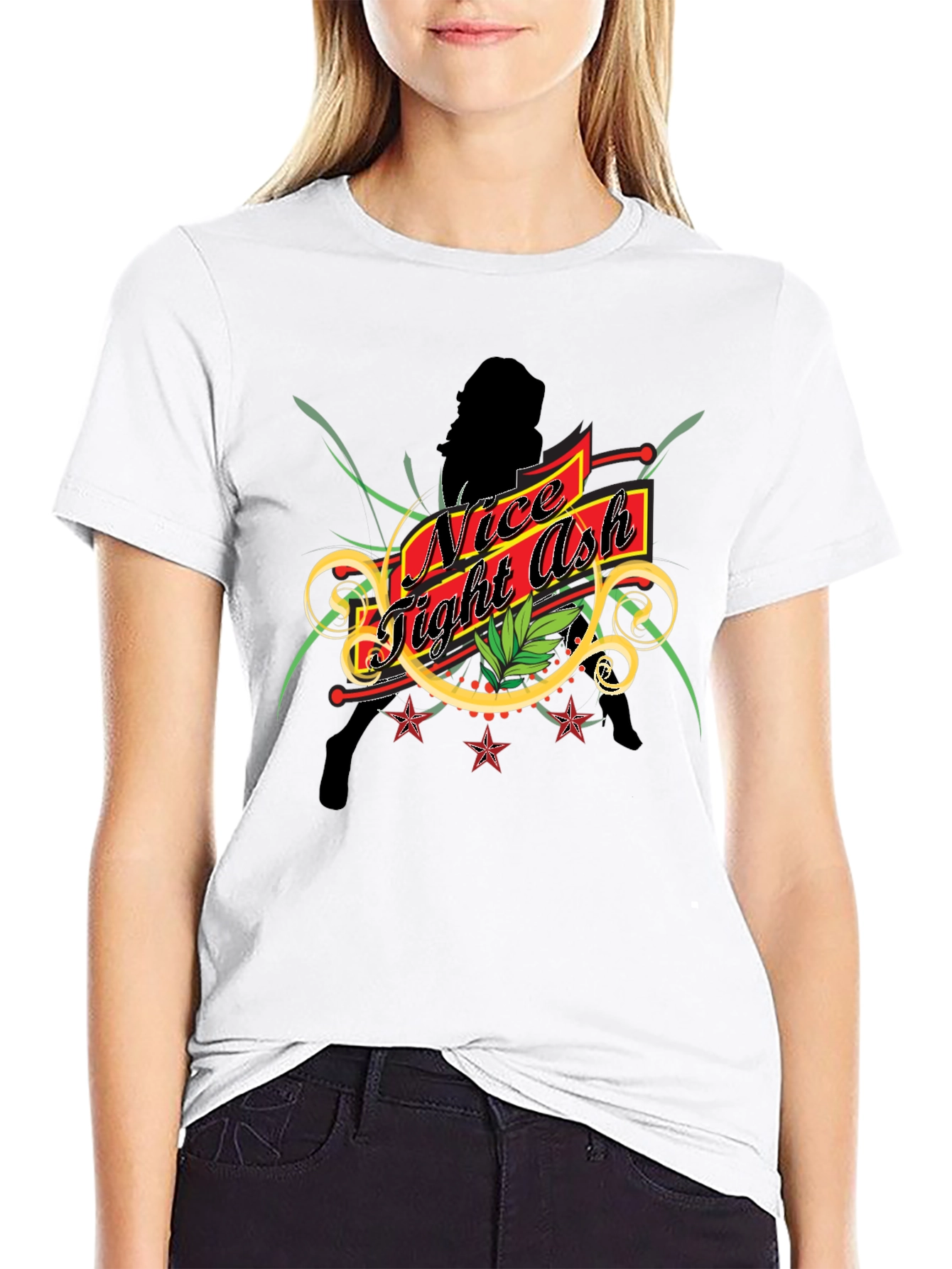 Nice Tight Ash Graphic Tee - Black