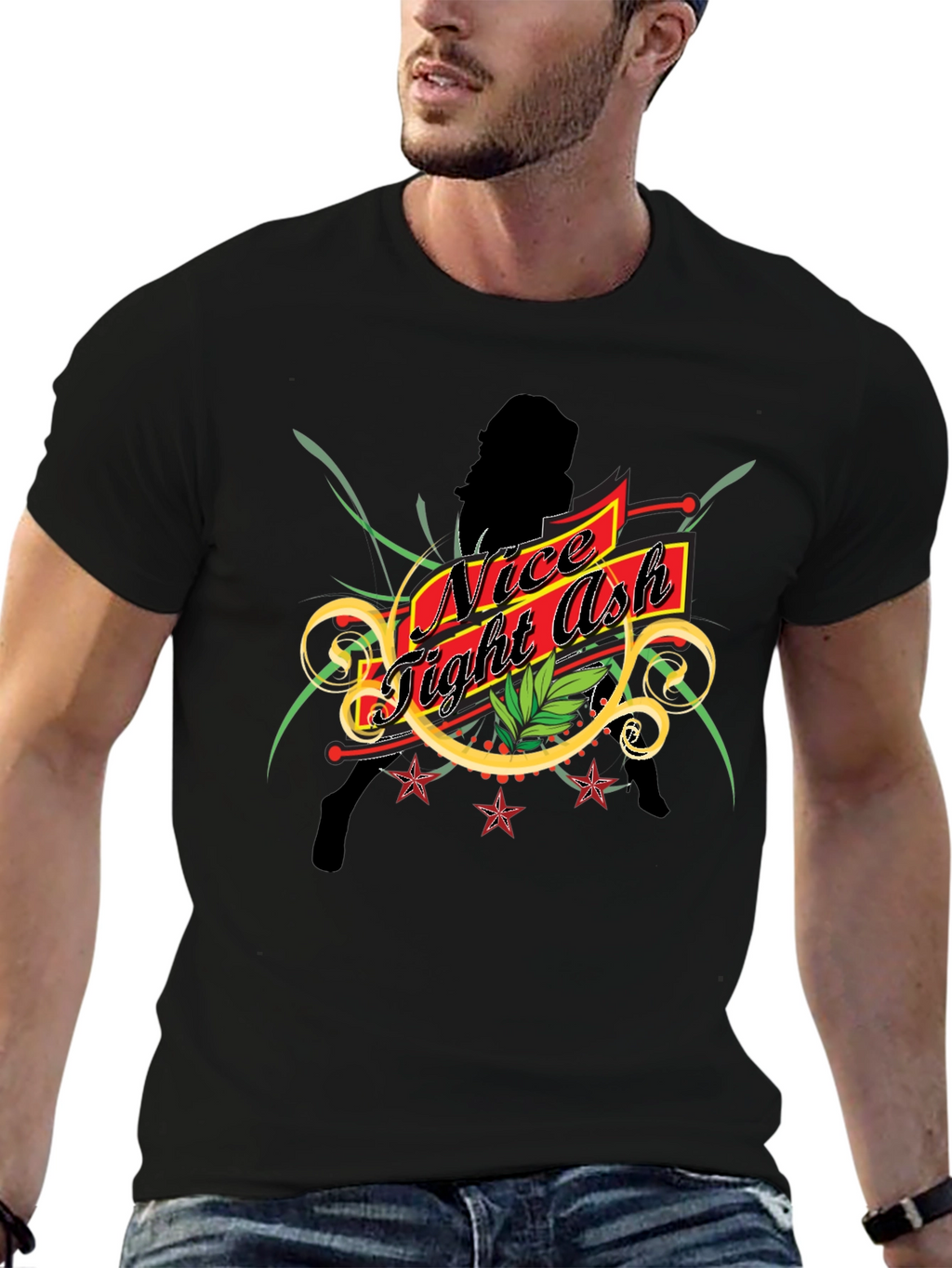 Nice Tight Ash Graphic Tee - Black