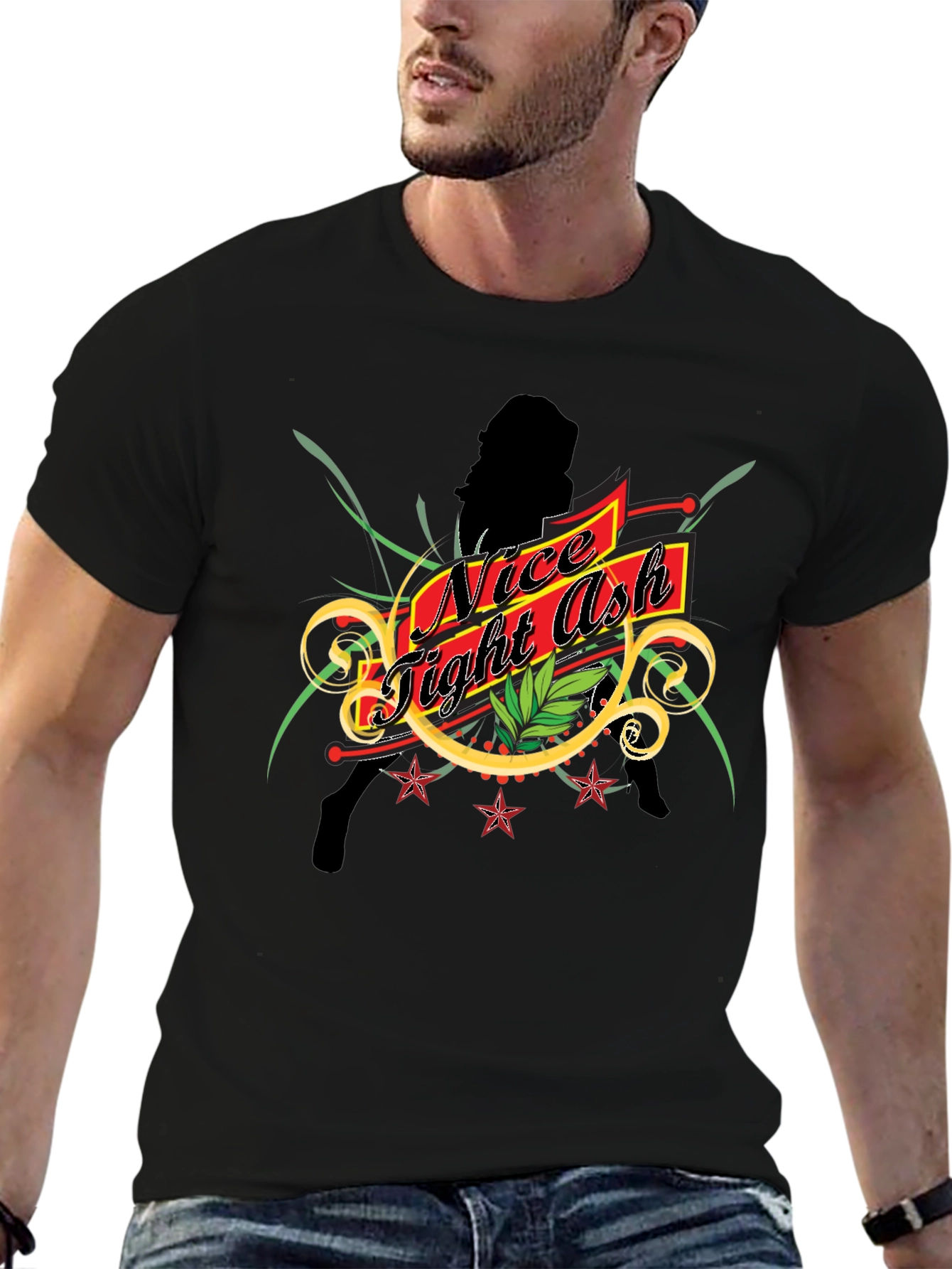 Nice Tight Ash Graphic Tee - Black