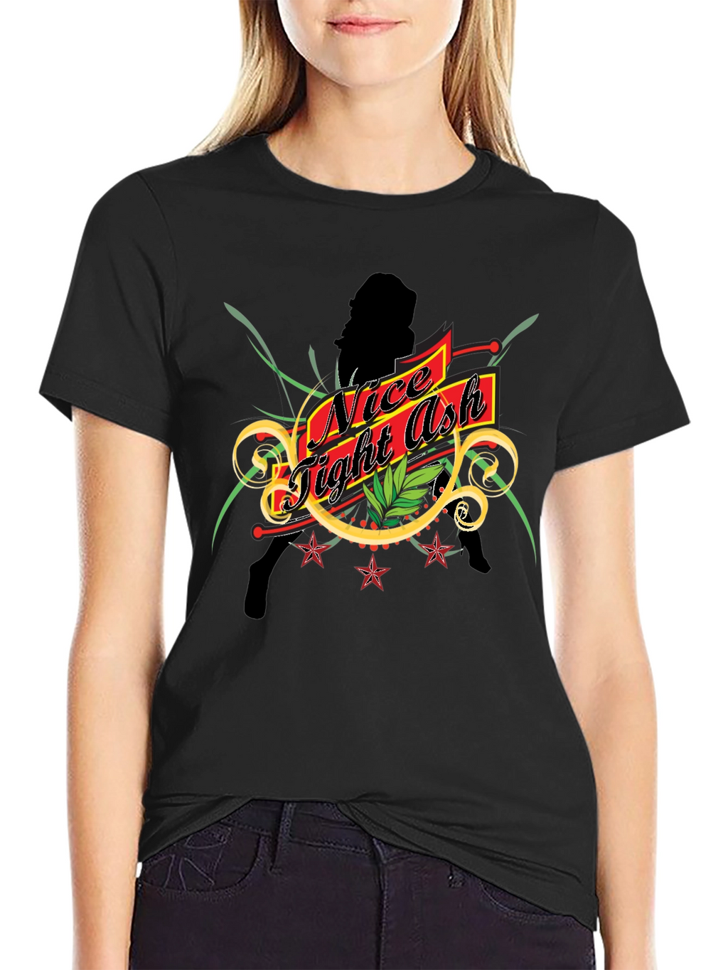 Nice Tight Ash Graphic Tee - Black