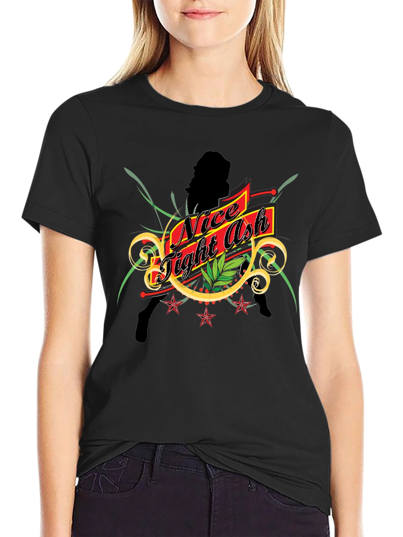 Nice Tight Ash Graphic Tee - Black