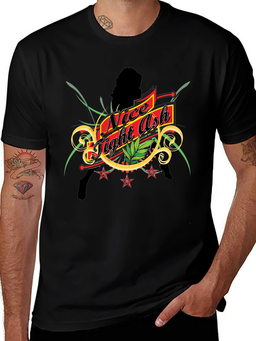 Nice Tight Ash Graphic Tee - Black