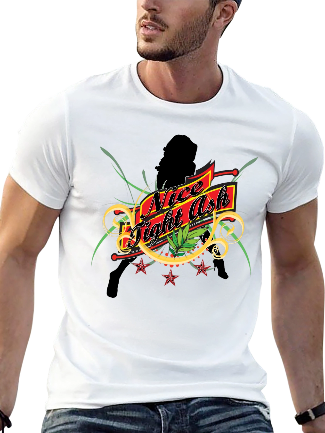 Nice Tight Ash Graphic Tee - Black