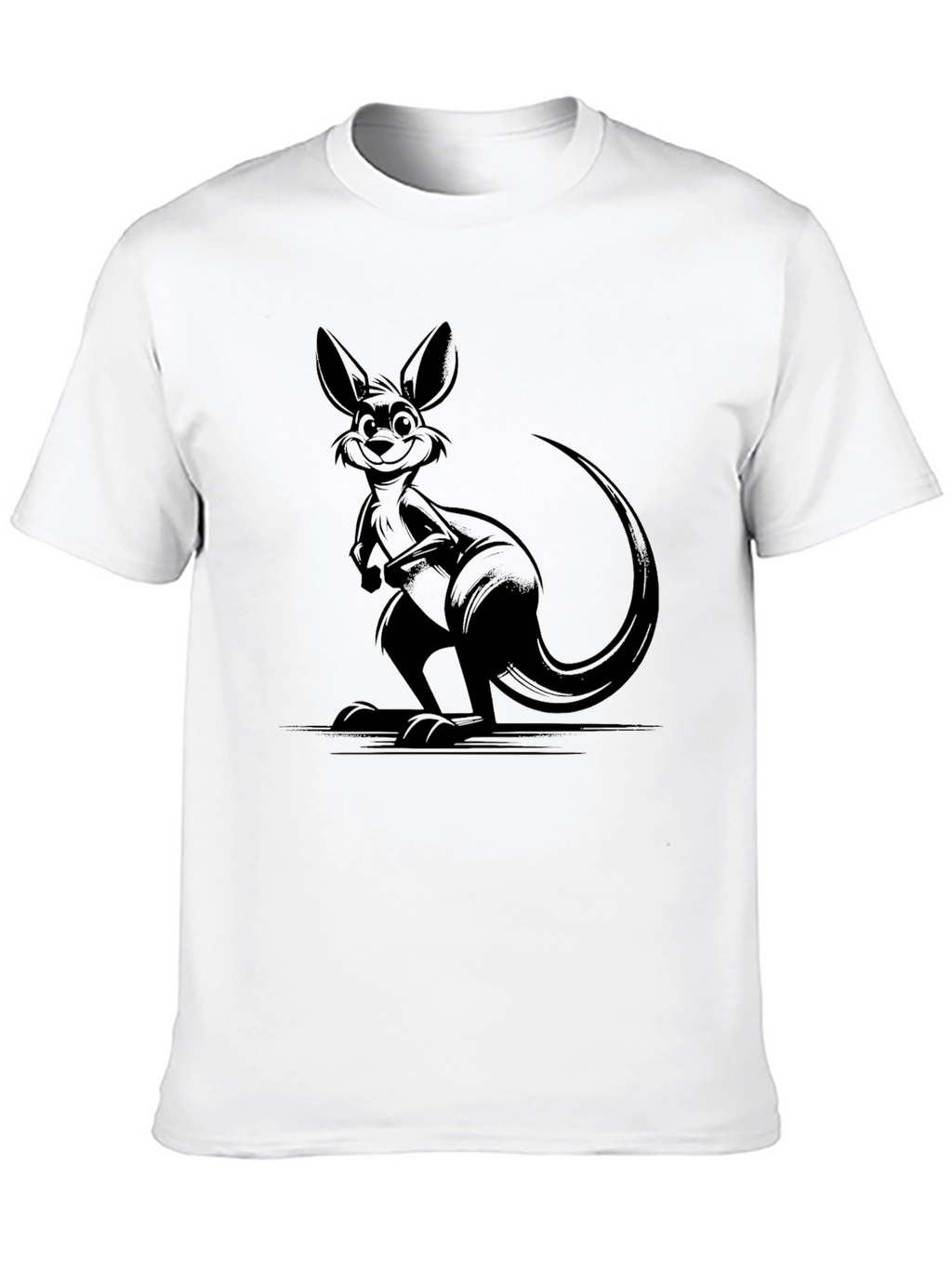 Cool Kangaroo Graphic Tee - Black Cotton Comfort