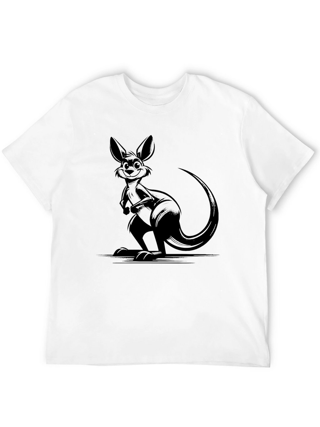 Cool Kangaroo Graphic Tee - Black Cotton Comfort