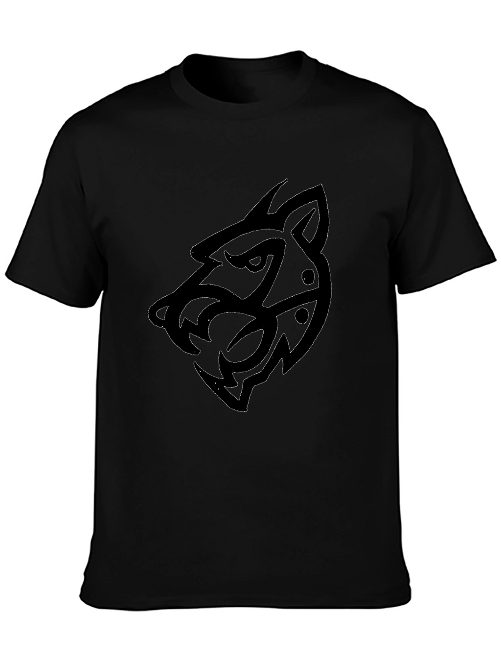 Mens Black Tribal Wolf Graphic Tee