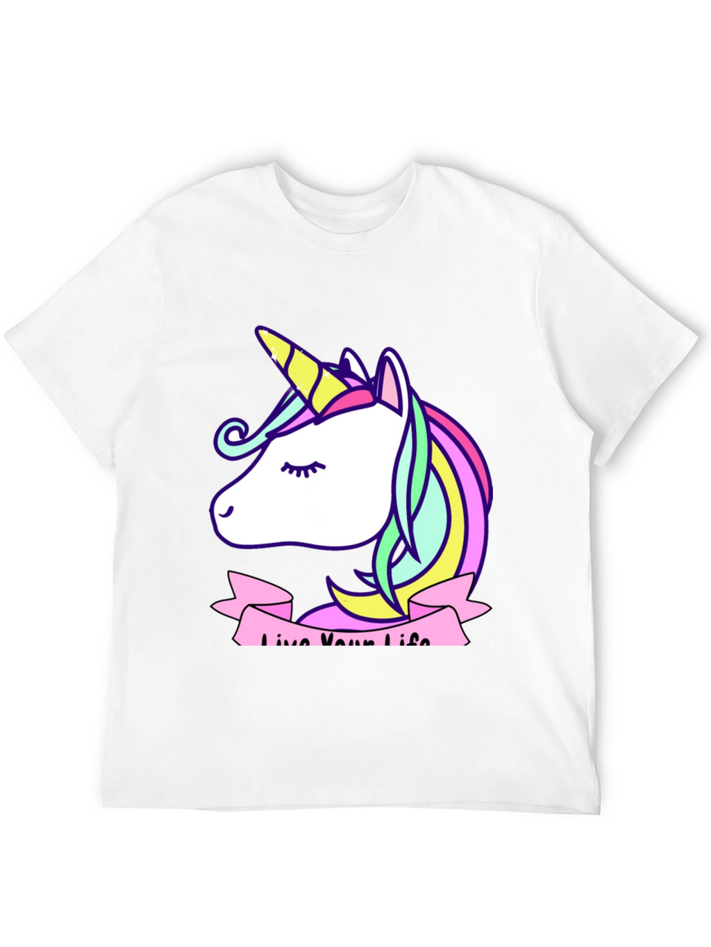 Unicorn Live Your Life Black T-Shirt