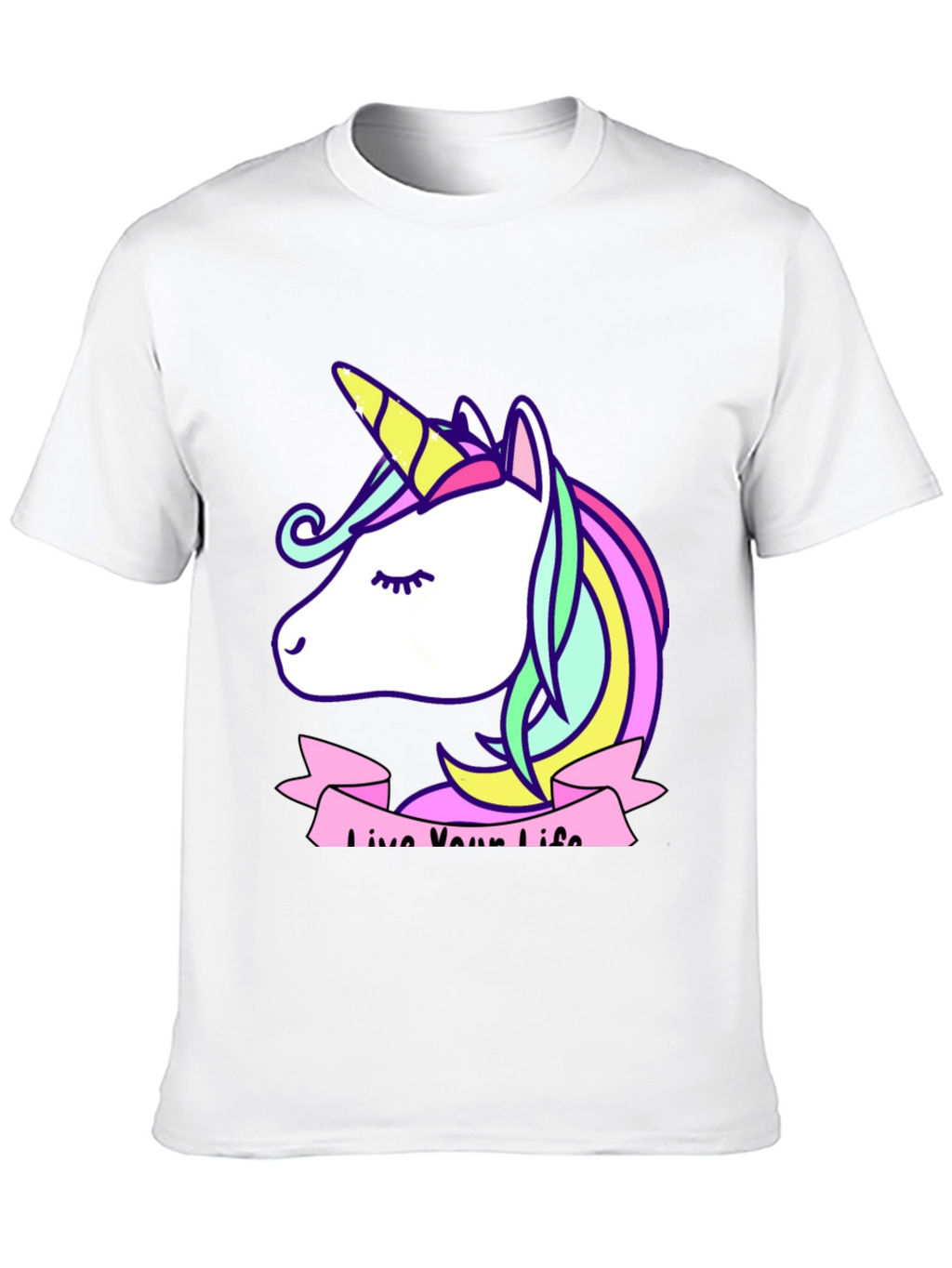 Unicorn Live Your Life Black T-Shirt